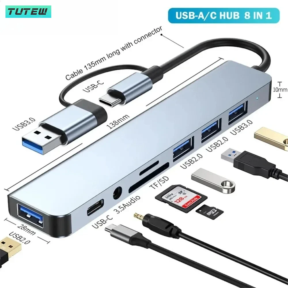 Laptop Accessories Hub - Hub USB C 8 in 1