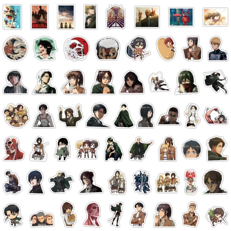Laptop Accessories Case - 60 Pezzi Adesivi Anime Attack on