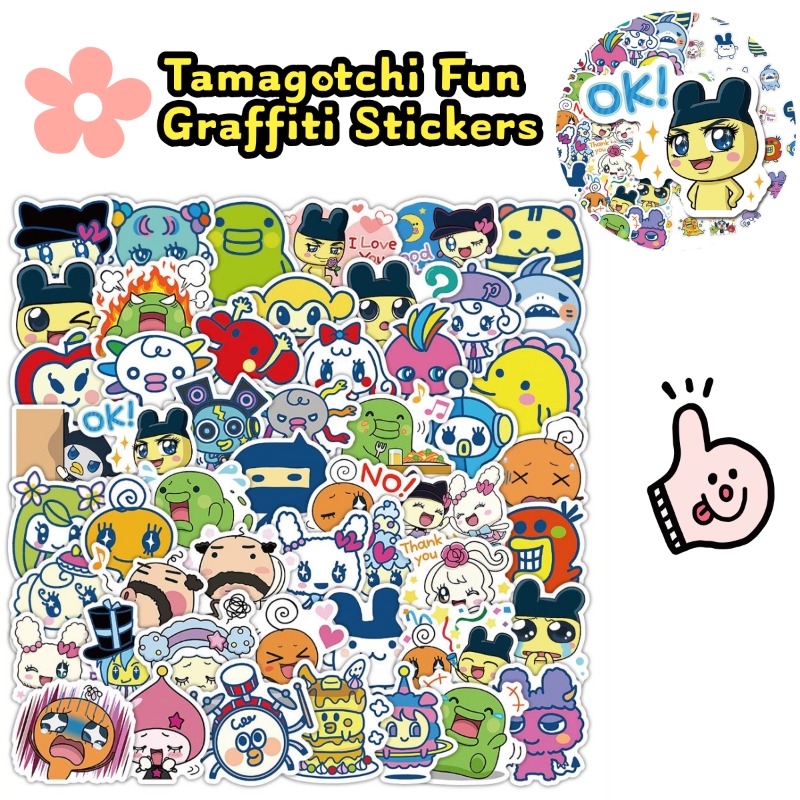 Laptop Accessories Case - Adesivi Tamagotchi Giapponesi, Animali Elettronici, Mametchi,