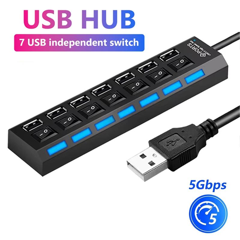 Laptop Accessories Hub - Splitter hub USB 2.0 a 7
